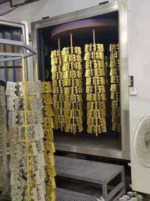 Sistem Pelapisan PVD Efisiensi Tinggi dengan Kilau Metalik Cerah dan Kontrol Otomatis Penuh untuk Perhiasan Stainless Steel dan Kaca