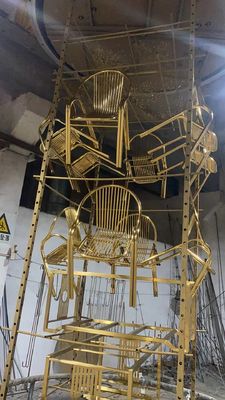 Mesin Pelapisan Vakum PVD Lembaran Baja Tahan Karat Emas Garis Produksi Lapisan Cermin Dekoratif Lift