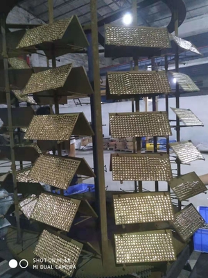 Dekoratif Kaca Mosaik PVD Vacuum Coating Machine Mesin Plating Emas Untuk Ubin